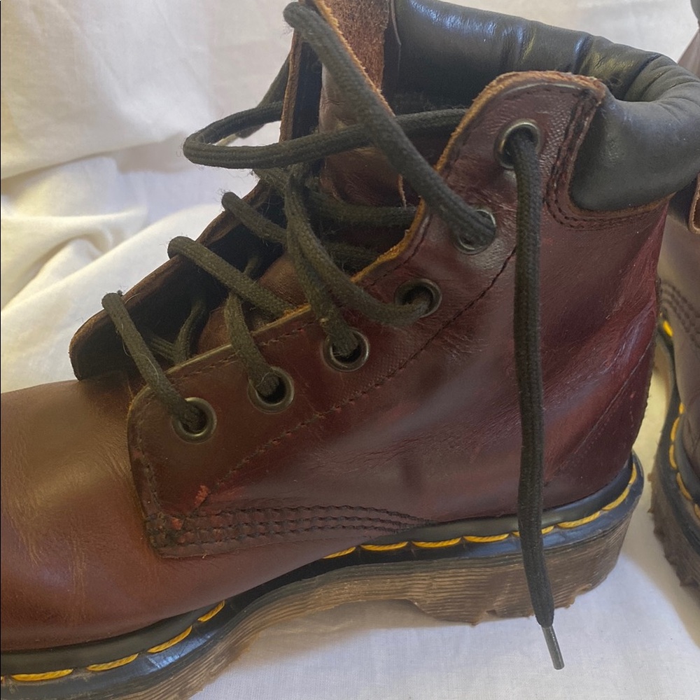 Dr. Martens Brown Leather Lace-Up Boots - Picture 4 of 12